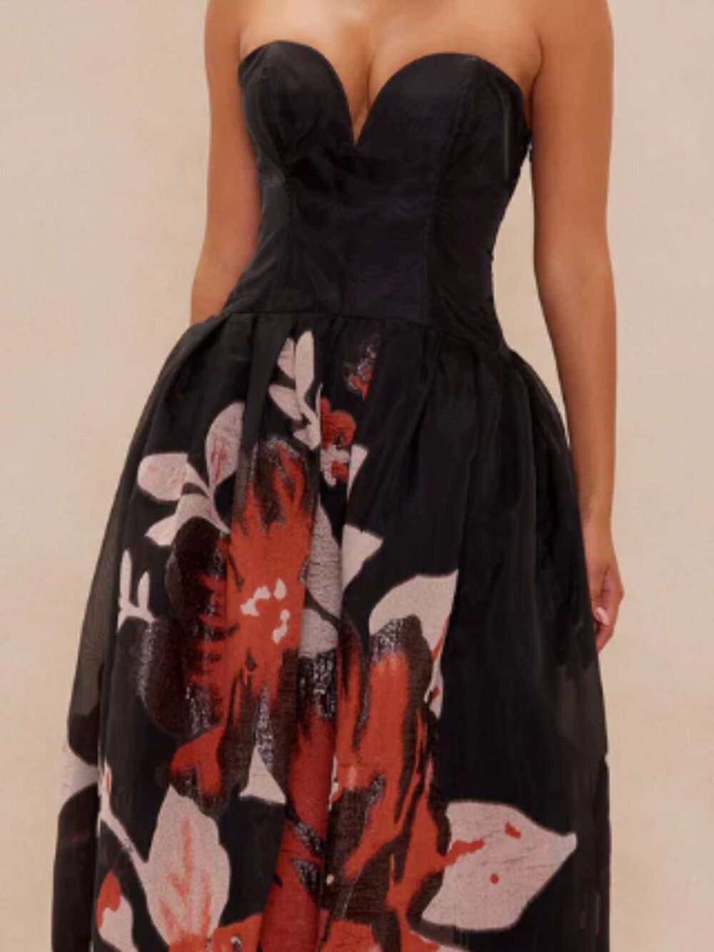 Klaire Embroidered Gown - Black/combo